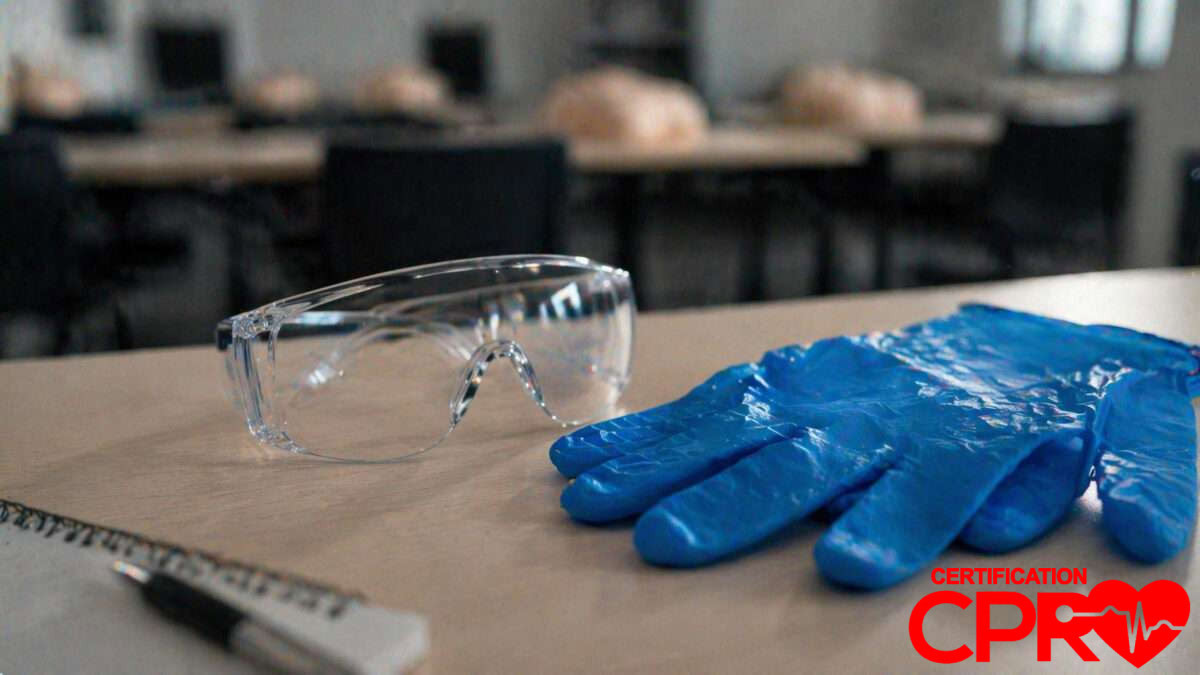 PPE gear for bloodborne pathogens training in CPR certification classes Laredo.